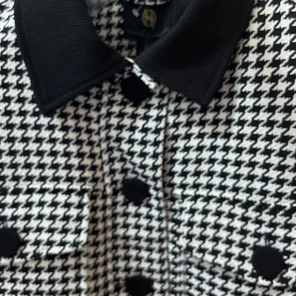 Houndstooth Tweed Blazer Jacket Women In Black/white - Picture 6 of 15